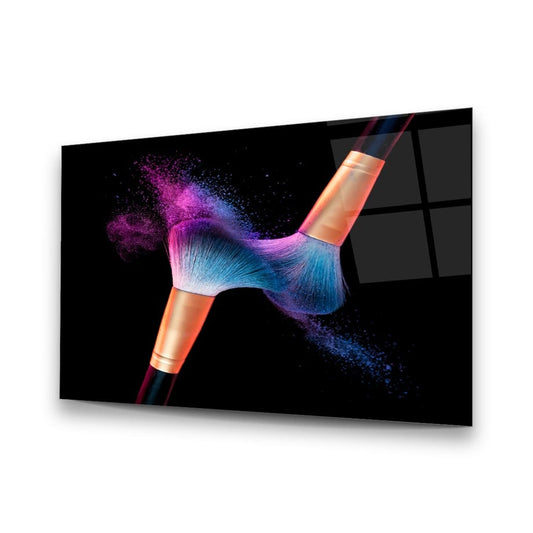 Colored Brush Glass Wall Art