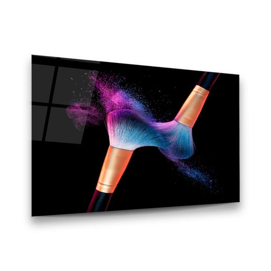 Colored Brush Glass Wall Art
