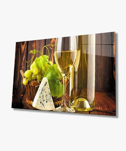 Green & Yellow Vine Glass Wall Art - LUXARTDECO