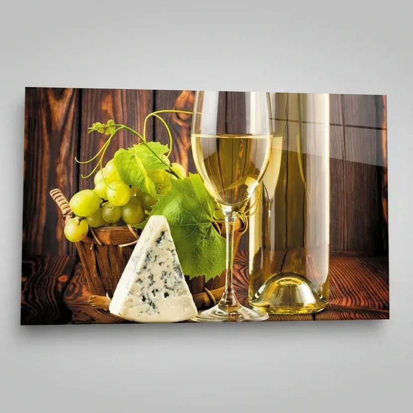 Green & Yellow Vine Glass Wall Art - LUXARTDECO
