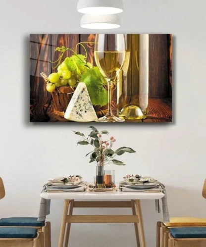 Green & Yellow Vine Glass Wall Art - LUXARTDECO