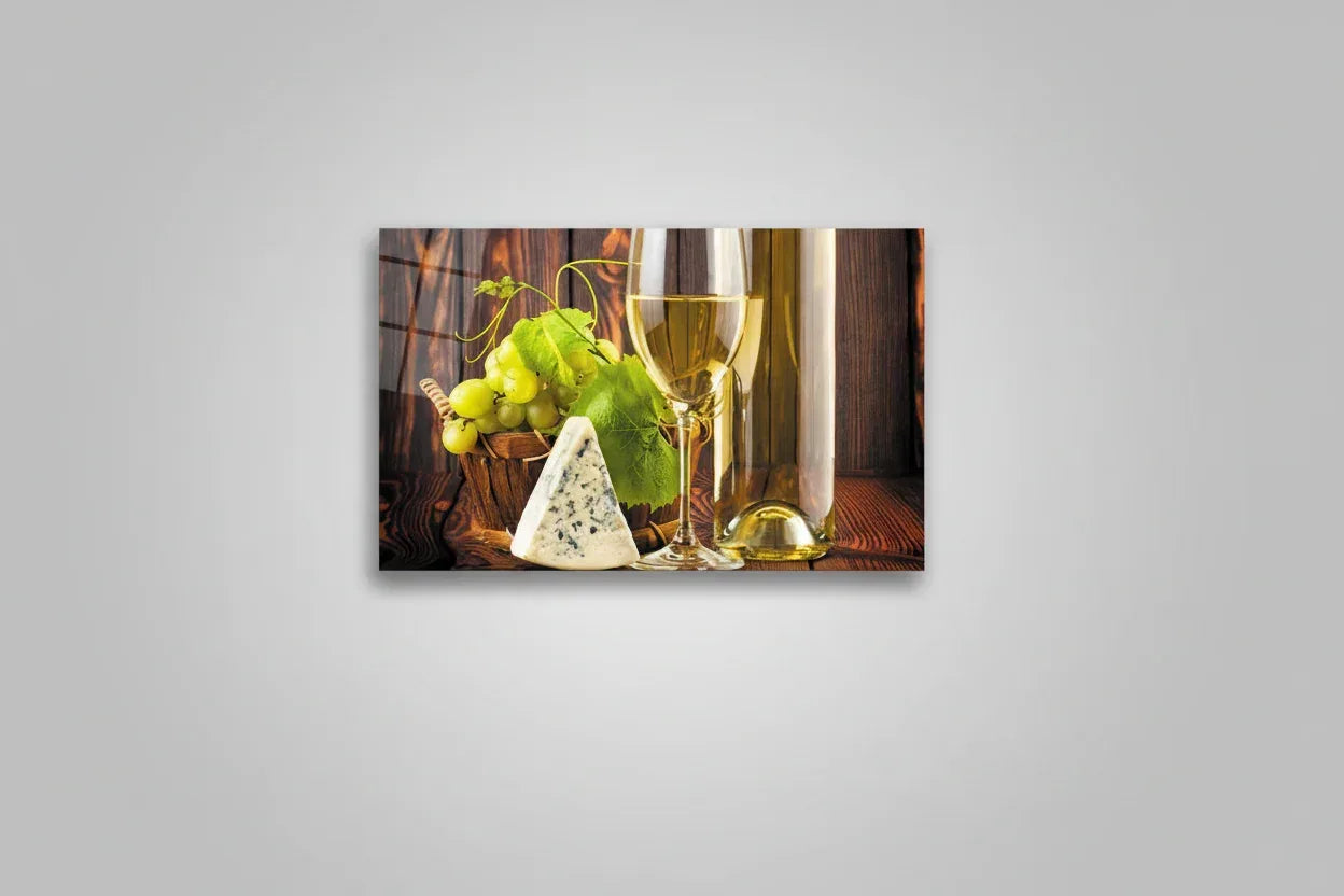 Green & Yellow Vine Glass Wall Art - LUXARTDECO