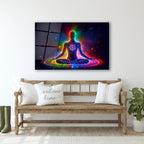 Décoration murale en verre Yoga