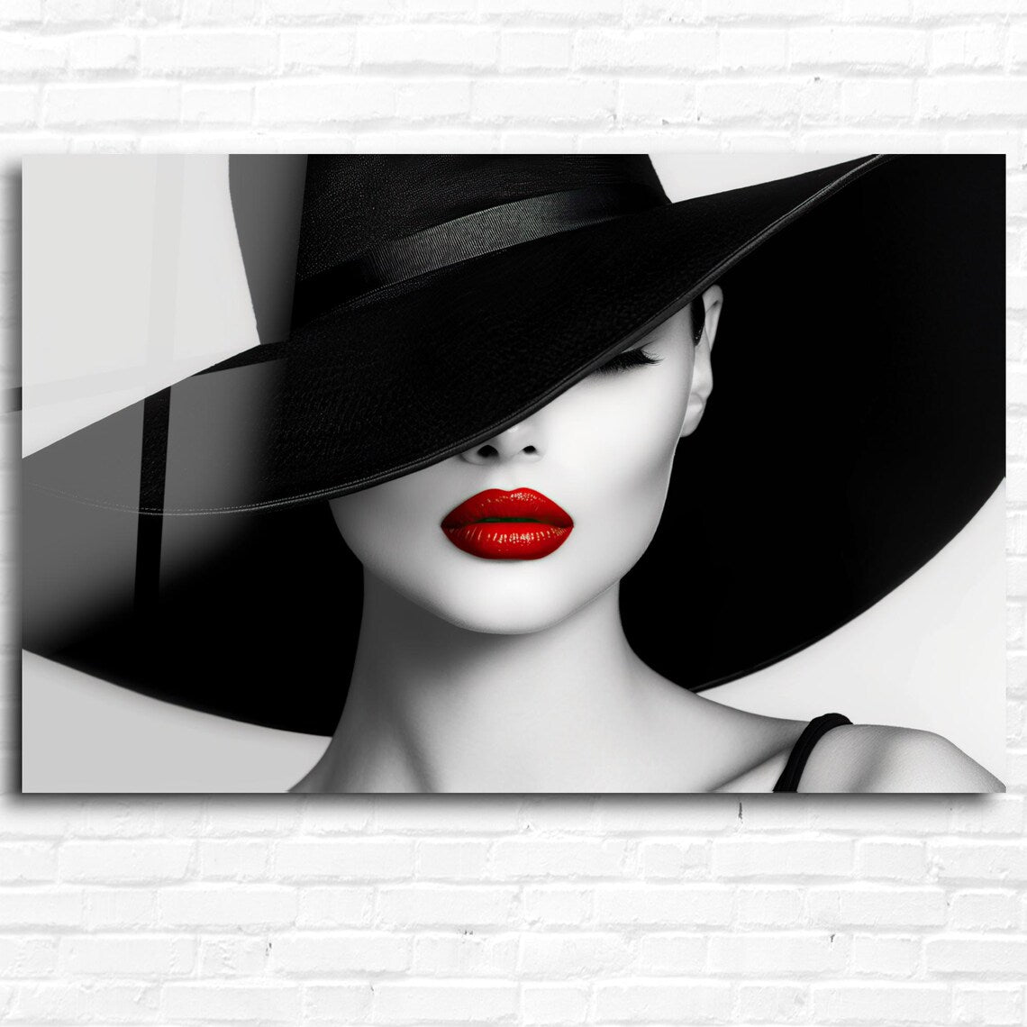 Red Lips Glass Wall Art