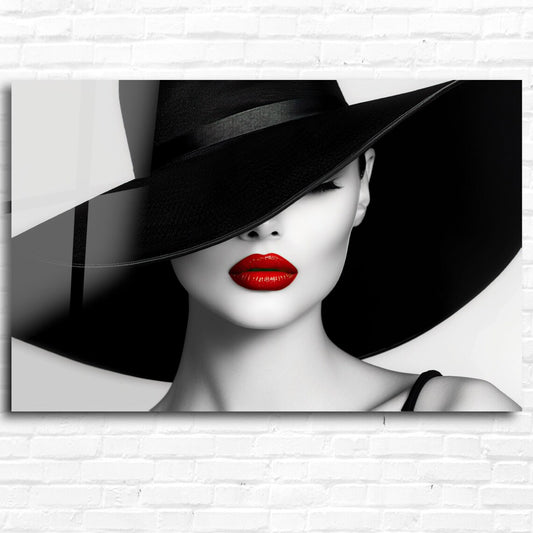 Red Lips Glass Wall Art