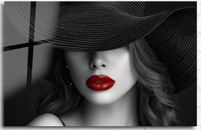 Bold Red Lips Glass Wall Art - LUXARTDECO