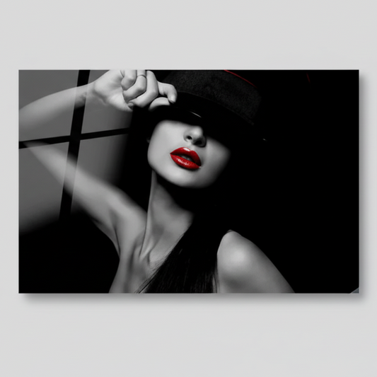 Red Lips Glass Wall Art