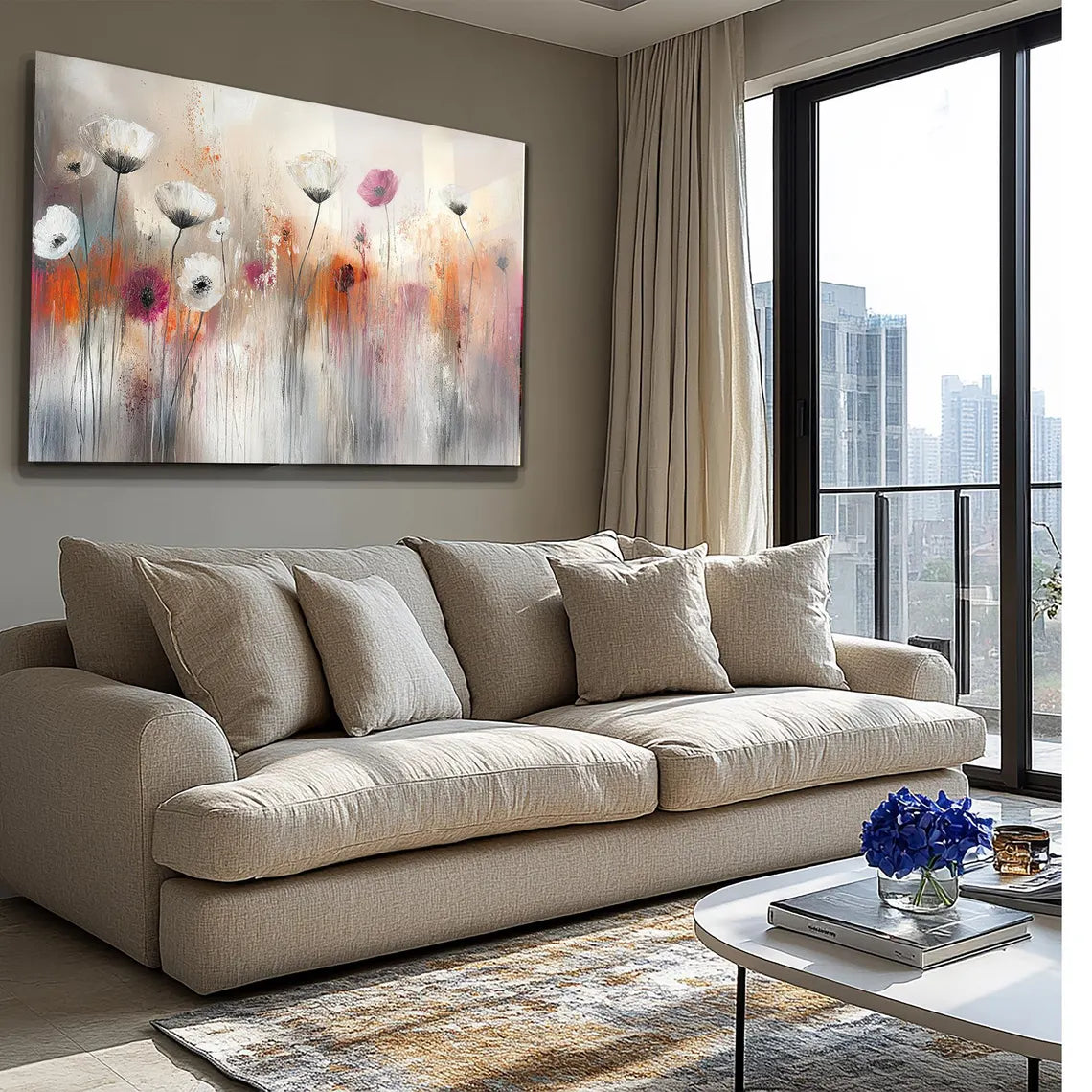 Art Flowers Glass Wall Art