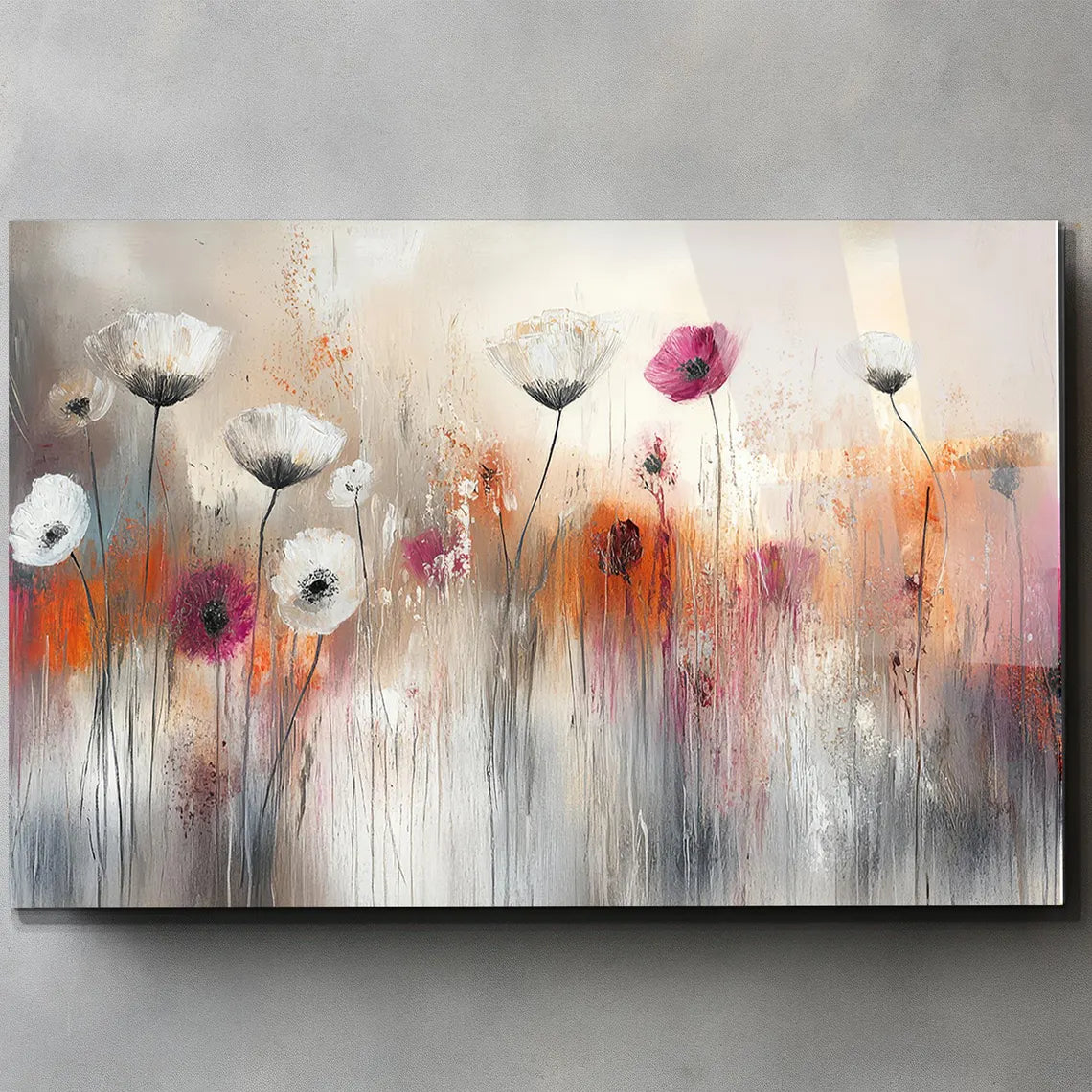 Art Flowers Glass Wall Art