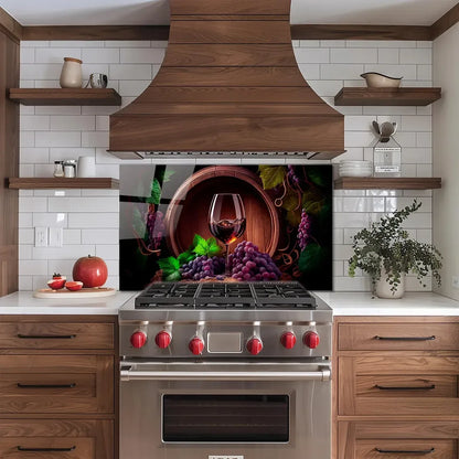 Red Wine Bottle Glass Wall Art - LUXARTDECO