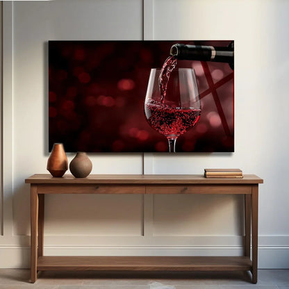 Red Wine Glass Wall Art - LUXARTDECO