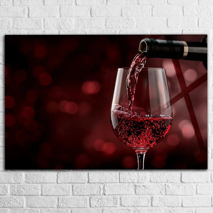 Red Wine Glass Wall Art - LUXARTDECO