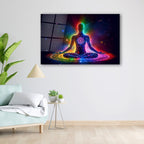 Décoration murale en verre Yoga