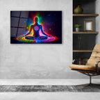 Décoration murale en verre Yoga