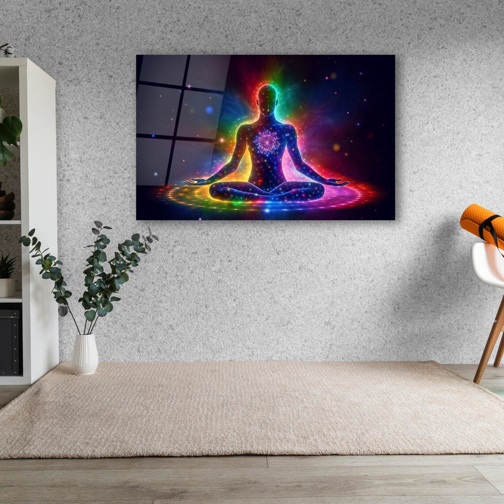 Décoration murale en verre Yoga