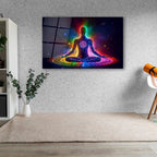 Décoration murale en verre Yoga