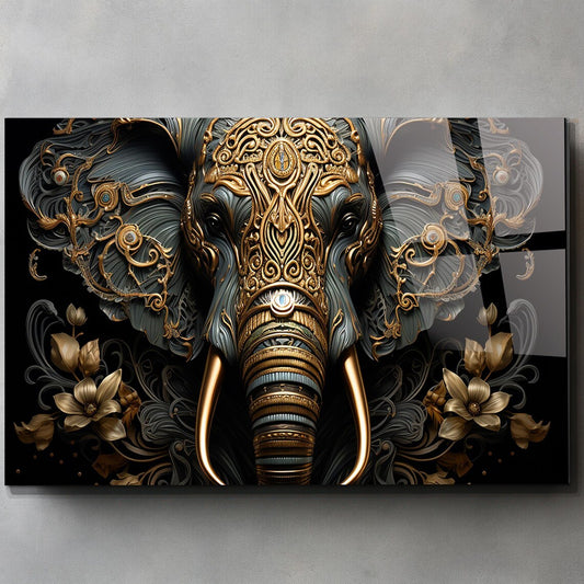 Elephant Glass Wall Art