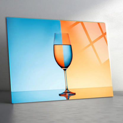 Orange & Blue Kitchen Glass Wall Art - LUXARTDECO