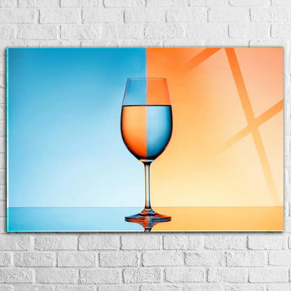 Orange & Blue Kitchen Glass Wall Art - LUXARTDECO