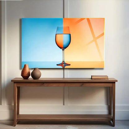 Orange & Blue Kitchen Glass Wall Art - LUXARTDECO