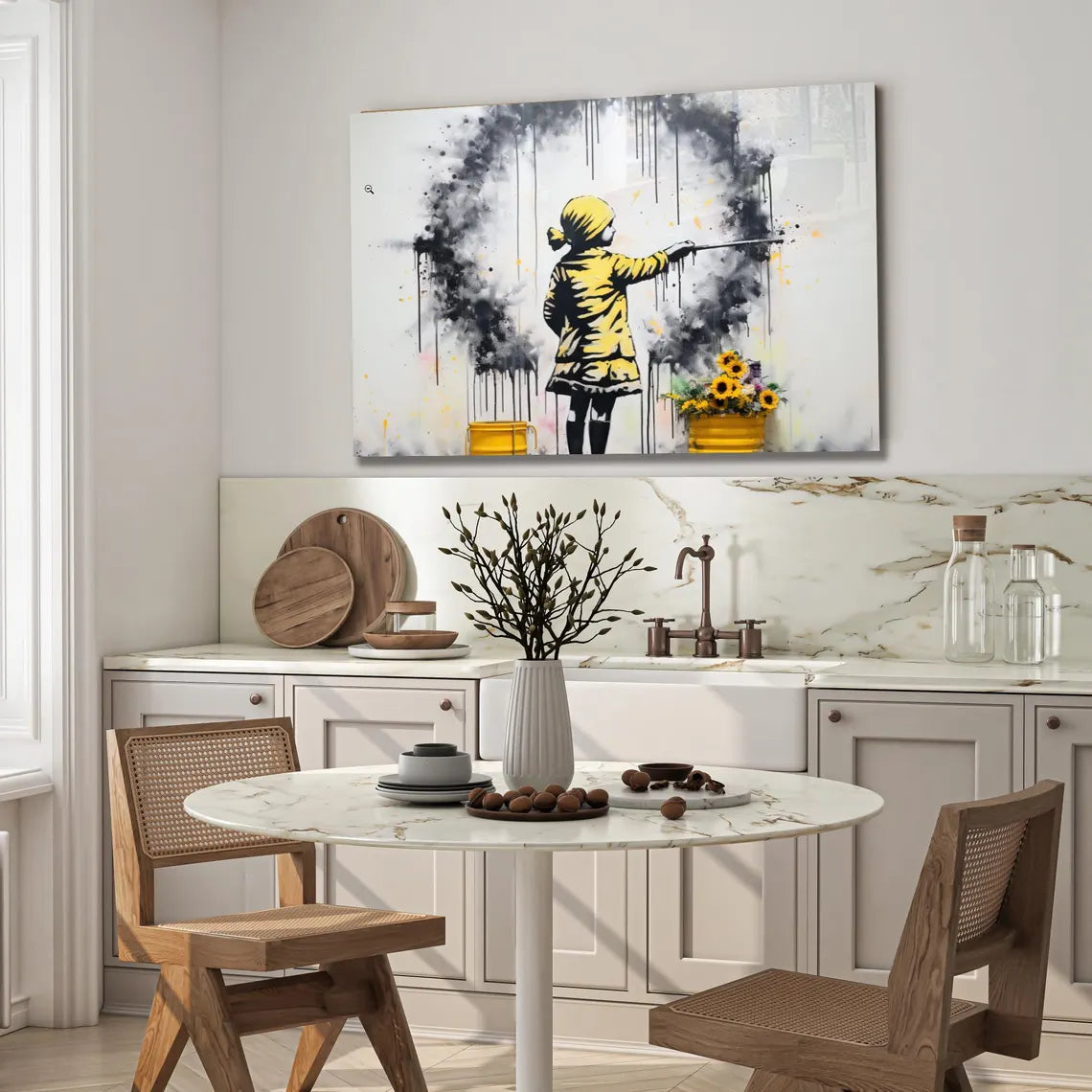 Painter Girl Glass Wall Art