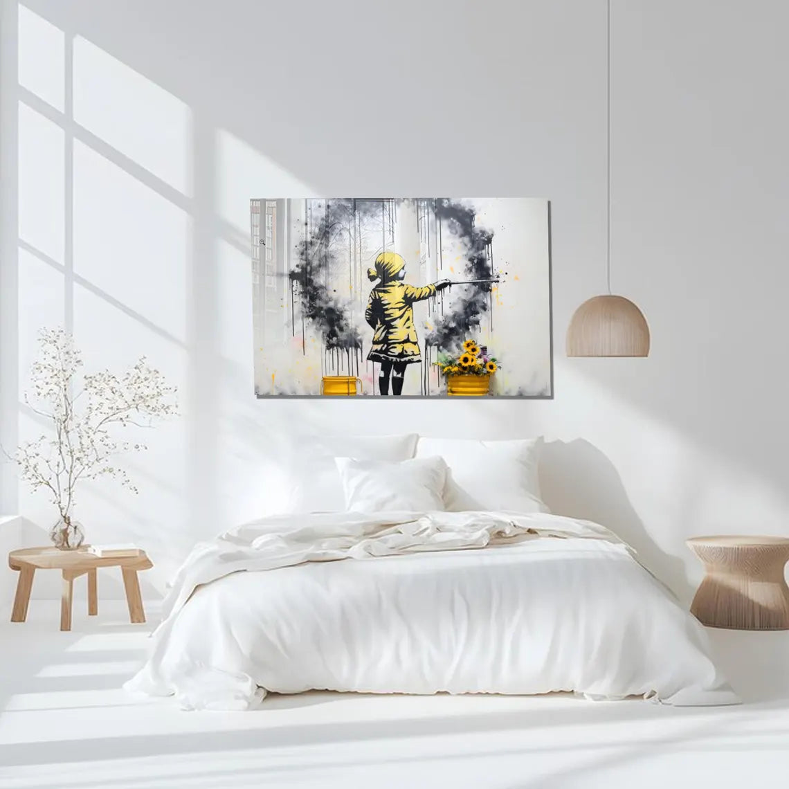 Painter Girl Glass Wall Art