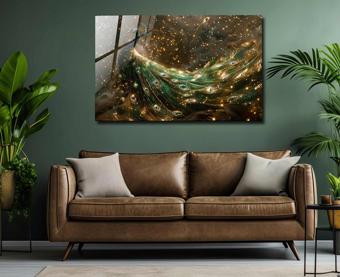 Peacock Glass Wall Art