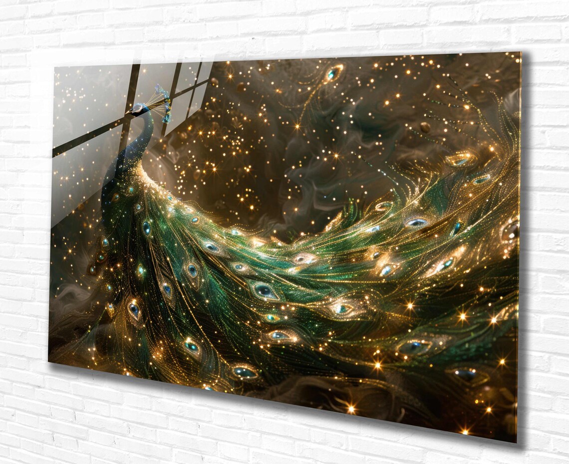 Peacock Glass Wall Art
