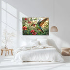 Tableau mural en verre colibri