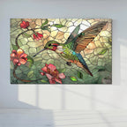 Tableau mural en verre colibri