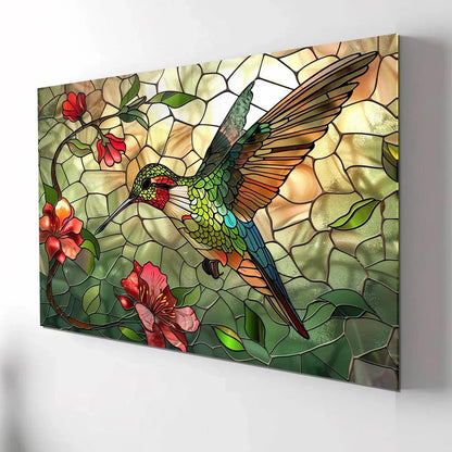 Hummingbird Glass Wall Art - LUXARTDECO