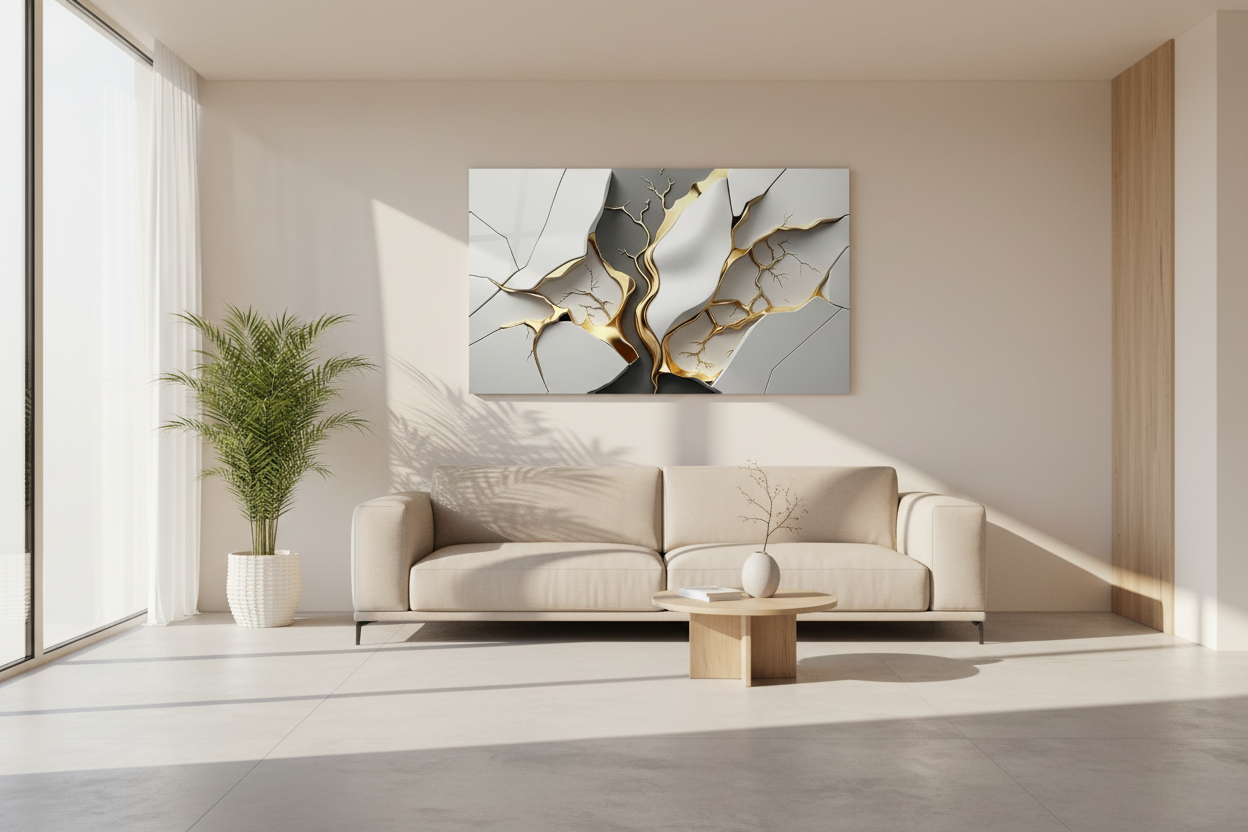 Art mural en verre marbré 