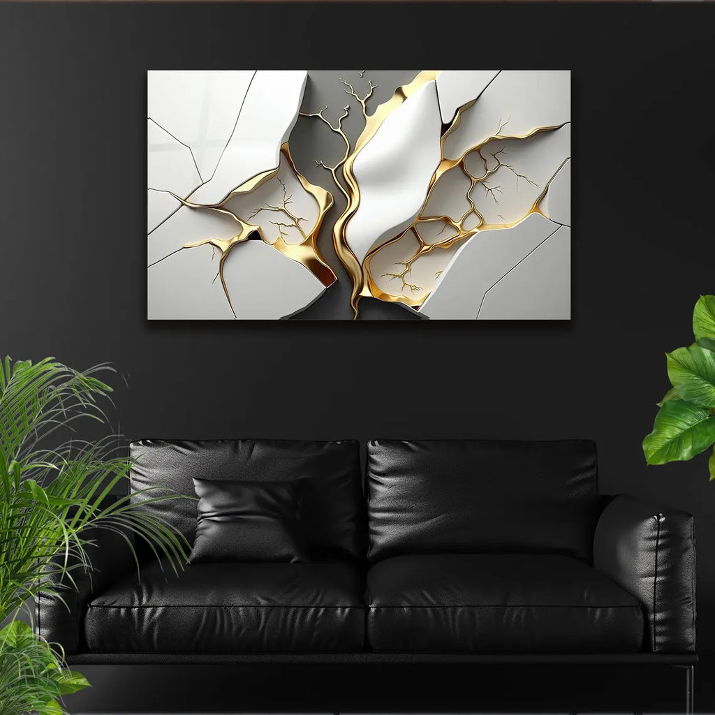 Art mural en verre marbré 