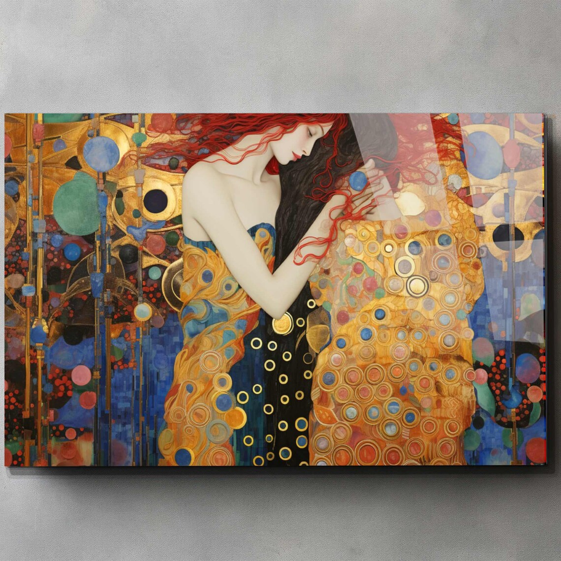 Art mural en verre inspiré de Klimt