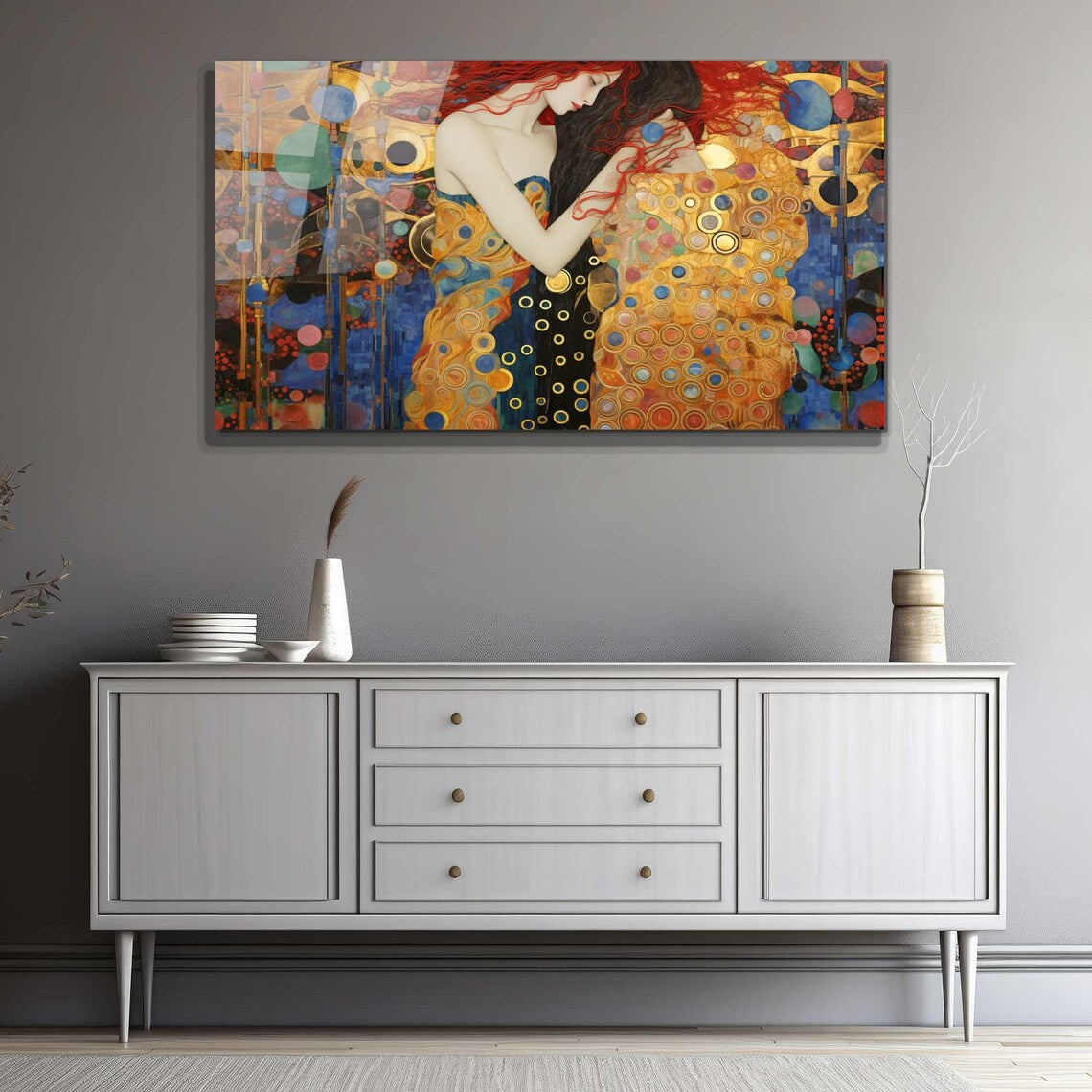 Art mural en verre inspiré de Klimt