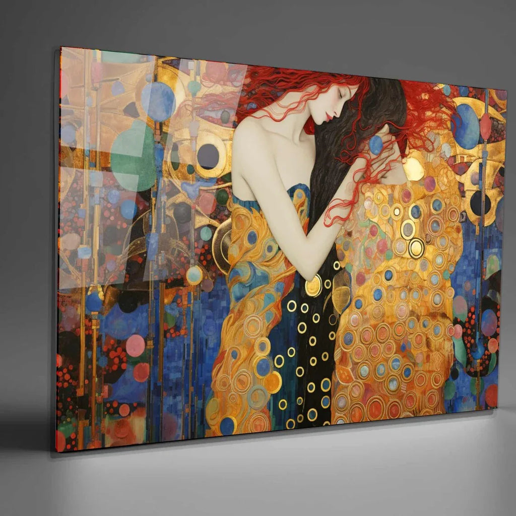 Klimt-Inspired Glass Wall Art - LUXARTDECO