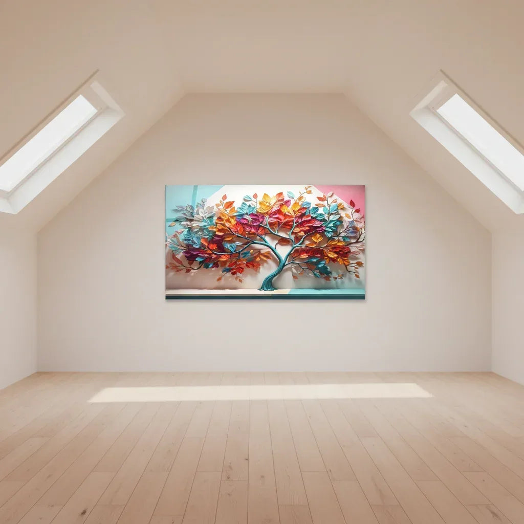 Rainbow Tree Glass Wall Art - LUXARTDECO