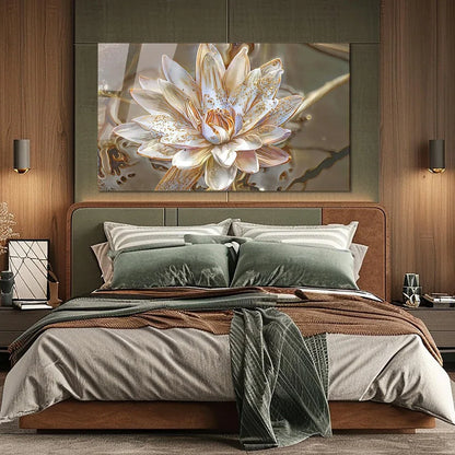 Lotus Flower Glass Wall Art - LUXARTDECO