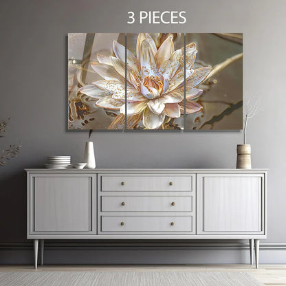 Lotus Flower Glass Wall Art - LUXARTDECO