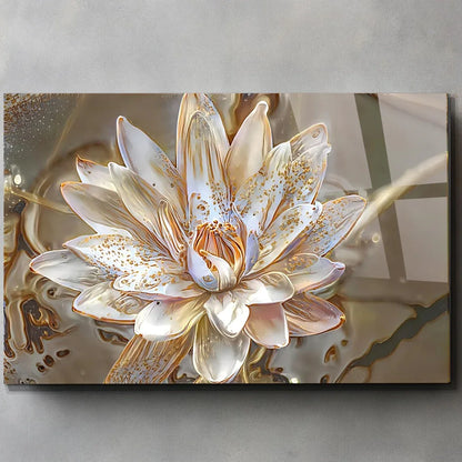 Lotus Flower Glass Wall Art - LUXARTDECO