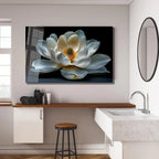 Décoration murale en verre Magnolia blanc