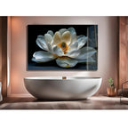 Décoration murale en verre Magnolia blanc