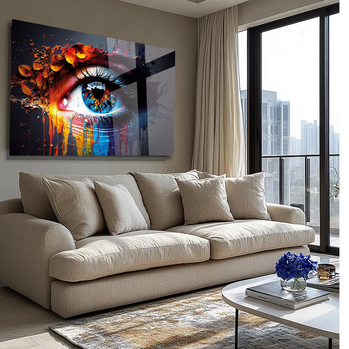 Arte murale in vetro Azure Eye