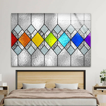 Stained Glass Effect Glass Wall Art - LUXARTDECO