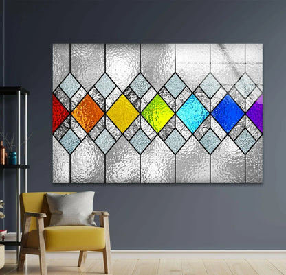 Stained Glass Effect Glass Wall Art - LUXARTDECO