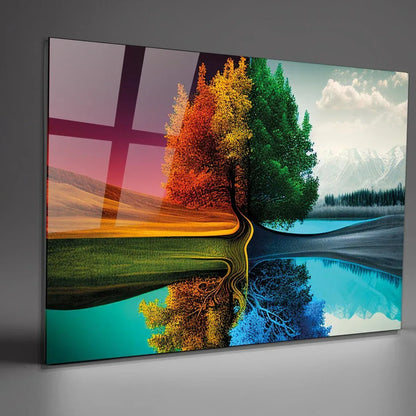 Four Seasons Glass Wall Art - LUXARTDECO
