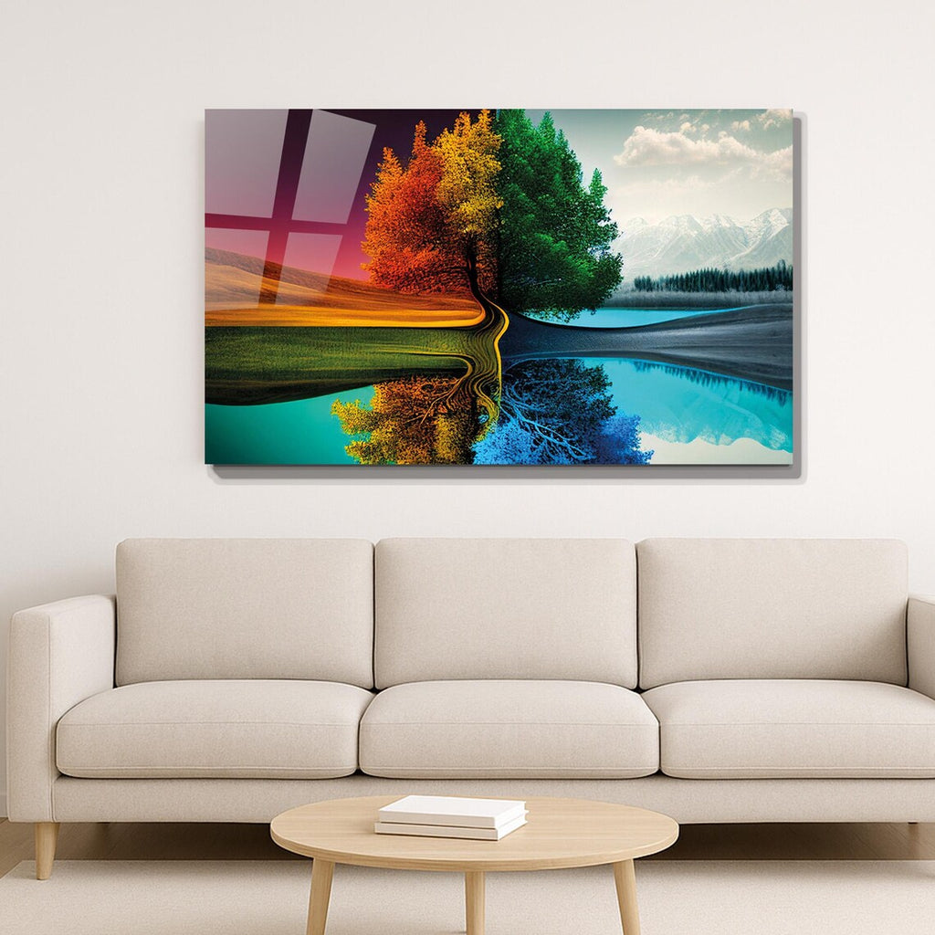 Arte murale in vetro delle quattro stagioni