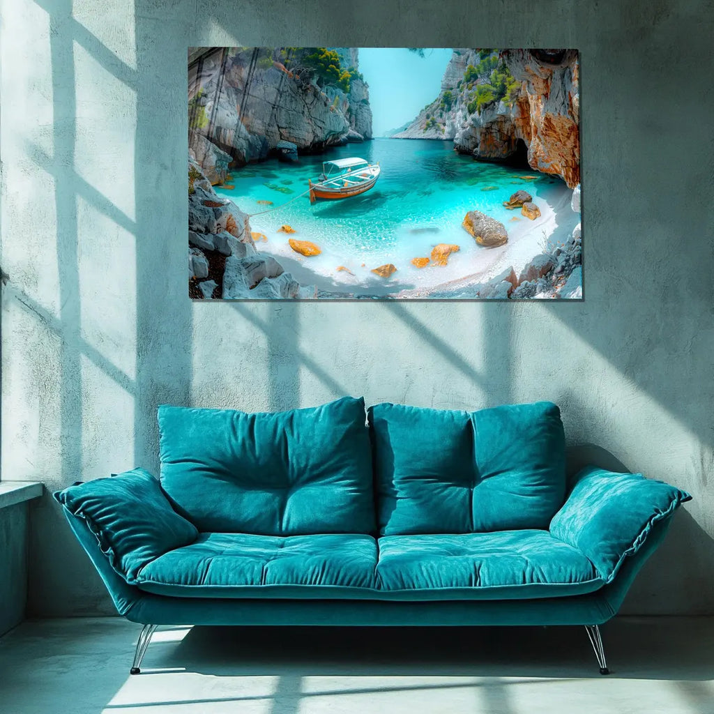 Arte murale in vetro di fiume esotico