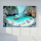 Arte murale in vetro di fiume esotico