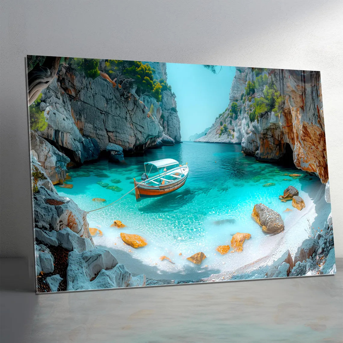 Arte murale in vetro di fiume esotico